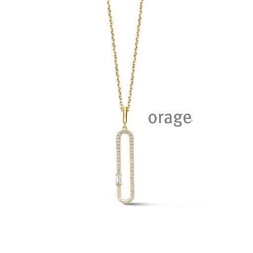 [BA001] Collier plaqué or Oxyde de zirconium (BA001)