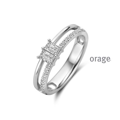 Bague Argent rhodié 925/1000 Oxyde de zirconium (BA003) (50-58)