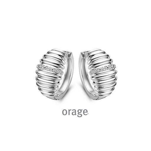 [BA008] Boucles d'oreilles Argent rhodié 925/1000 Oxyde de zirconium (BA008)