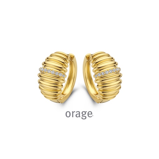 [BA009] Boucles d'oreilles plaqué or jaune Oxyde de zirconium (BA009)