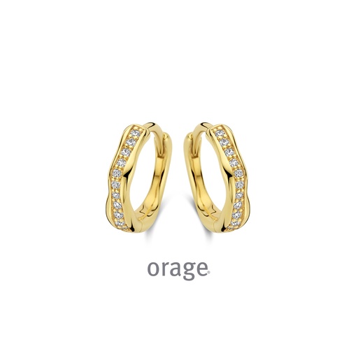 [BA012] Boucles d'oreilles plaqué or jaune Oxyde de zirconium (BA012)