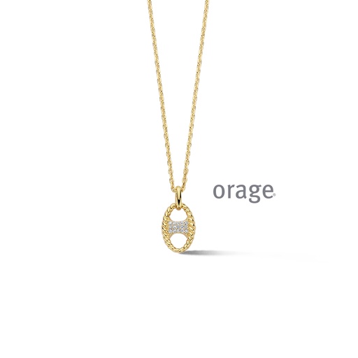 [BA013] Collier plaqué or Oxyde de zirconium (BA013)