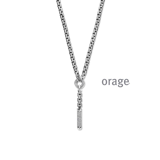 [BA019] Collier Argent rhodié 925/1000 Oxyde de zirconium (BA019)