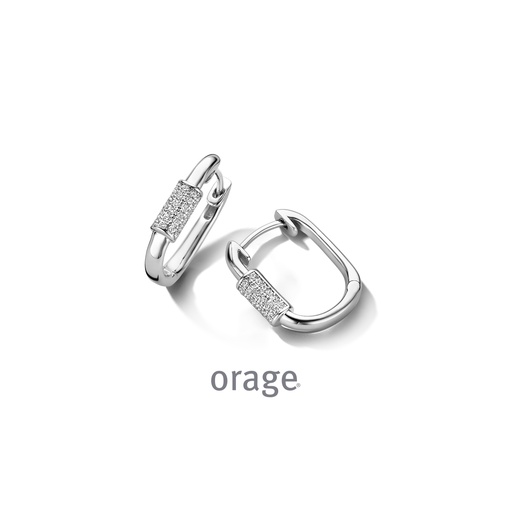 [BA029] Boucles d'oreilles Argent rhodié 925/1000 Oxyde de zirconium (BA029)