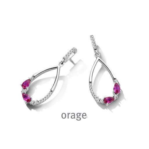 [BA036] Boucles d'oreilles pendantes Argent rhodié 925/1000 Oxyde de zirconium (BA036)