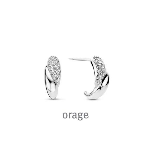 [BA042] Boucles d'oreilles Argent rhodié 925/1000 Oxyde de zirconium (BA042)