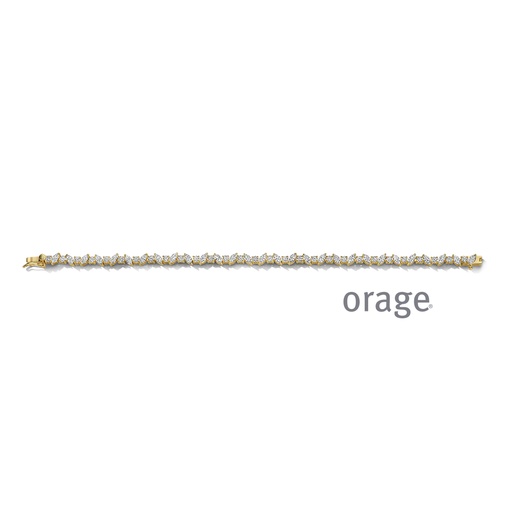 [BA052] Bracelet plaqué or jaune & Oxyde de zirconium 18cm (BA052/18)