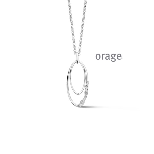 [BA057] Collier en Argent rhodié 925/1000 & Oxyde de zirconium (BA057)