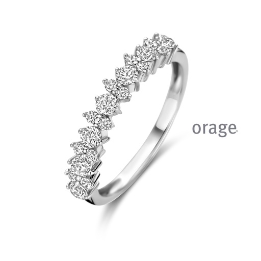 Bague Argent rhodié 925/1000 & Oxyde de zirconium (BA069) (50-58)