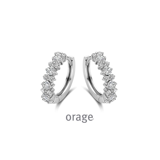 [BA071] Boucles d'oreilles créoles en Argent rhodié 925/1000 & Oxyde de zirconium (BA071)