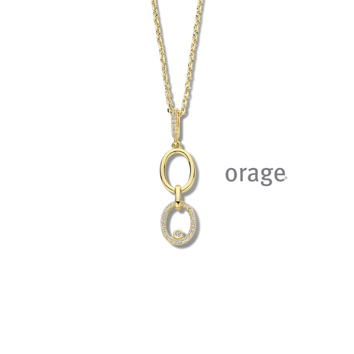 [BA082] Collier plaqué or & Oxyde de zirconium 45cm(BA082)