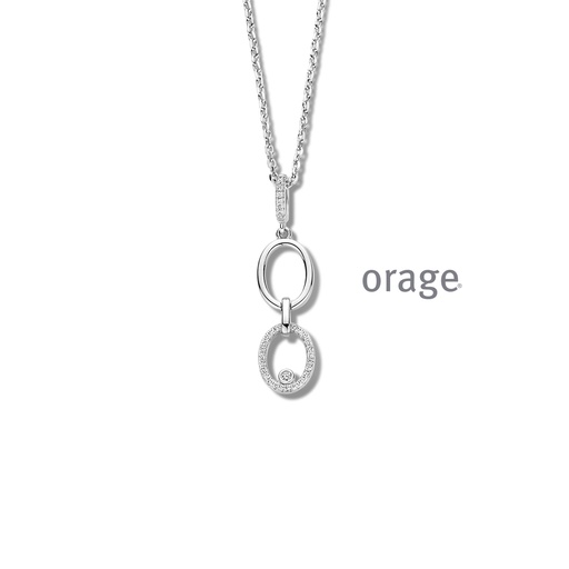 [BA083] Collier en Argent rhodié 925/1000 & Oxyde de zirconium 45cm (BA083)