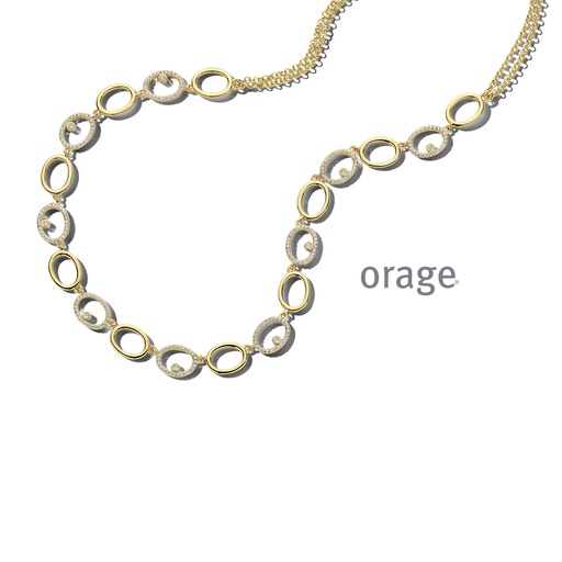 [BA087] Collier plaqué or & Oxyde de zirconium 47cm (BA087)