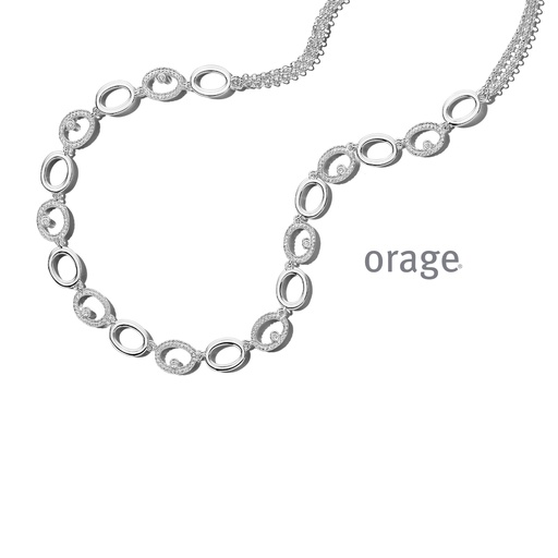 [BA088] Collier Argent rhodié 925/1000 & Oxyde de zirconium 47cm (BA088)