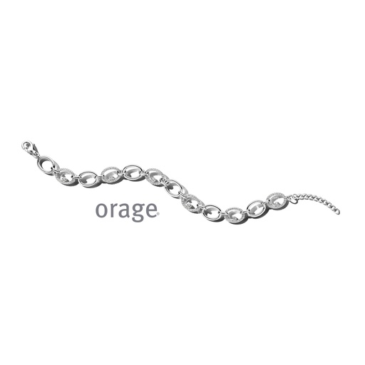 [BA089] Bracelet en Argent rhodié 925/1000 & Oxyde de zirconium 19cm (BA089)