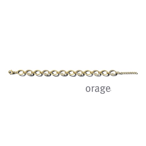 [BA090] Bracelet plaqué or jaune & Oxyde de zirconium 19cm (BA090)