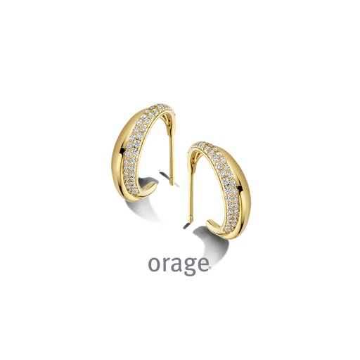 [BA092] Boucles d'oreilles plaqué or jaune & Oxyde de zirconium (BA092)