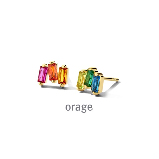 [BA095] Boucles d'oreilles plaqué or jaune & Oxyde de zirconium (BA095)