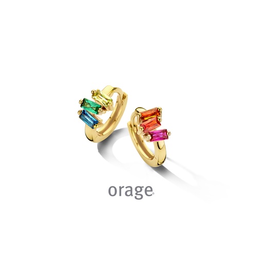 [BA096] Boucles d'oreilles plaqué or jaune & Oxyde de zirconium (BA096)