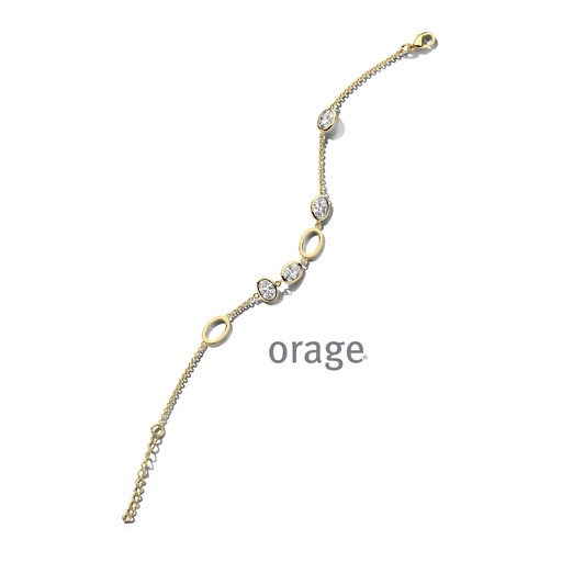 [BA100] Bracelet plaqué or jaune & Oxyde de zirconium 20cm(BA100)