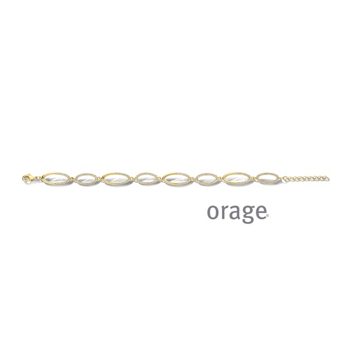 [BA117] Bracelet plaqué or jaune Oxyde de zirconium 19cm (BA117)