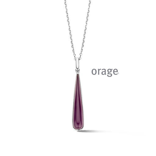 [BA121] Collier oeil de chat mauve en Argent rhodié 925/1000 45cm (BA121)