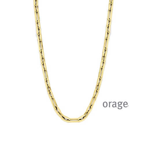 [BA149]  Collier "forçat allongé" en acier inoxydable jaune 45cm (BA149)