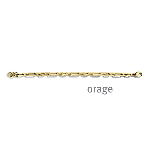 [BA150] Bracelet "forçat allongé" en acier inoxydable jaune 21cm (BA150)