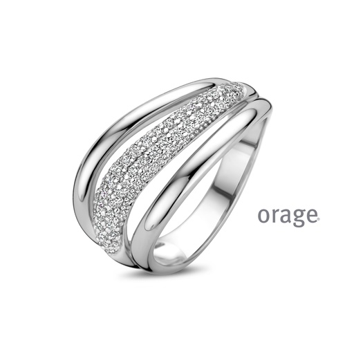 Bague ajourée en Argent rhodié 925/1000 & Oxyde de zirconium (52-62) (BA196)