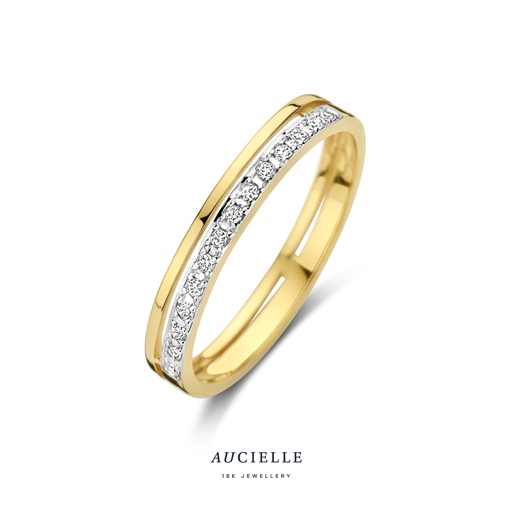 Bague en Or Jaune 18K et Oxydes de Zirconium (52-56) [AR0053C]