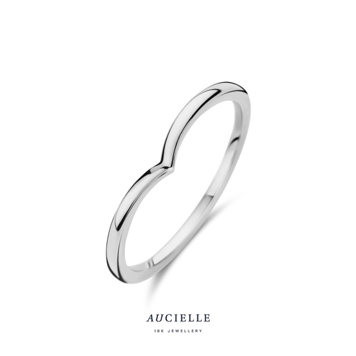 Bague en Or Blanc 18K en forme de V (52-56) [AR0061V]