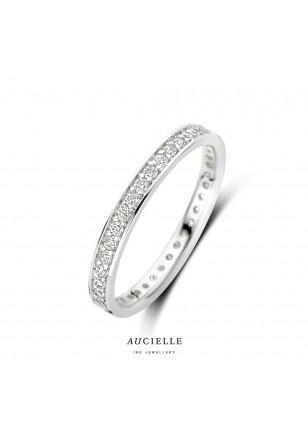 Bague en Or Blanc 18K et Oxydes de Zirconium (52-56) [AR0071W]