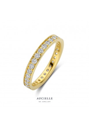 Bague en Or Jaune 18K entourée d'Oxydes de Zirconium (52-58) [AR0072C]