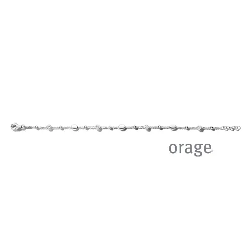 [BA223] Bracelet petites boules en argent rhodié et oxyde de zirconium 19cm (BA223)