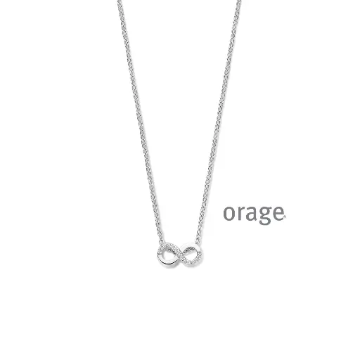 [BA225] Collier infini en argent rhodié et oxyde de zirconium 45cm (BA225)