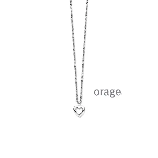 [BA227] Collier coeur en argent rhodié 45cm (BA227)