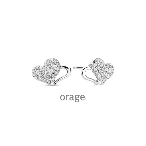 [BA233] Boucles d'oreilles en argent rhodié et oxyde de zirconium (BA233)