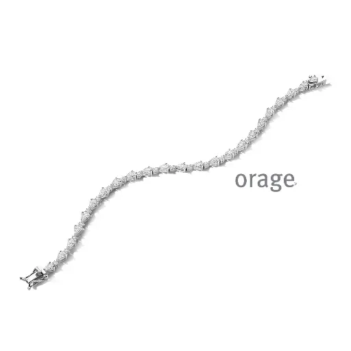 [BA242/18] Bracelet en argent rhodié et oxyde de zirconium 18cm (BA242/18)