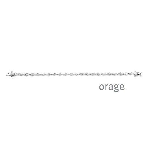 [BA242/20] Bracelet en argent rhodié et oxyde de zirconium 20cm (BA242/20)