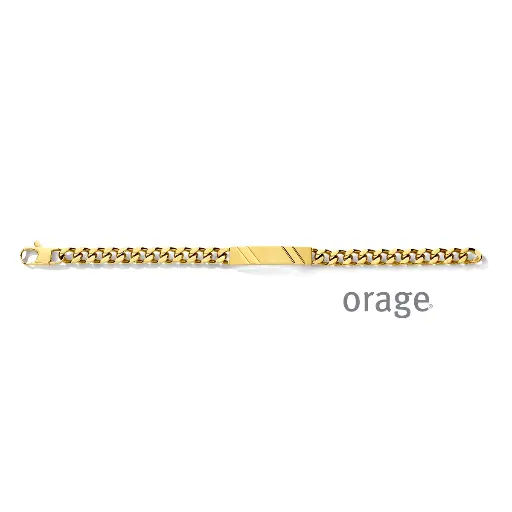 [BA268] Bracelet identité en acier jaune maille gourmette 10mm - 21cm (BA268)